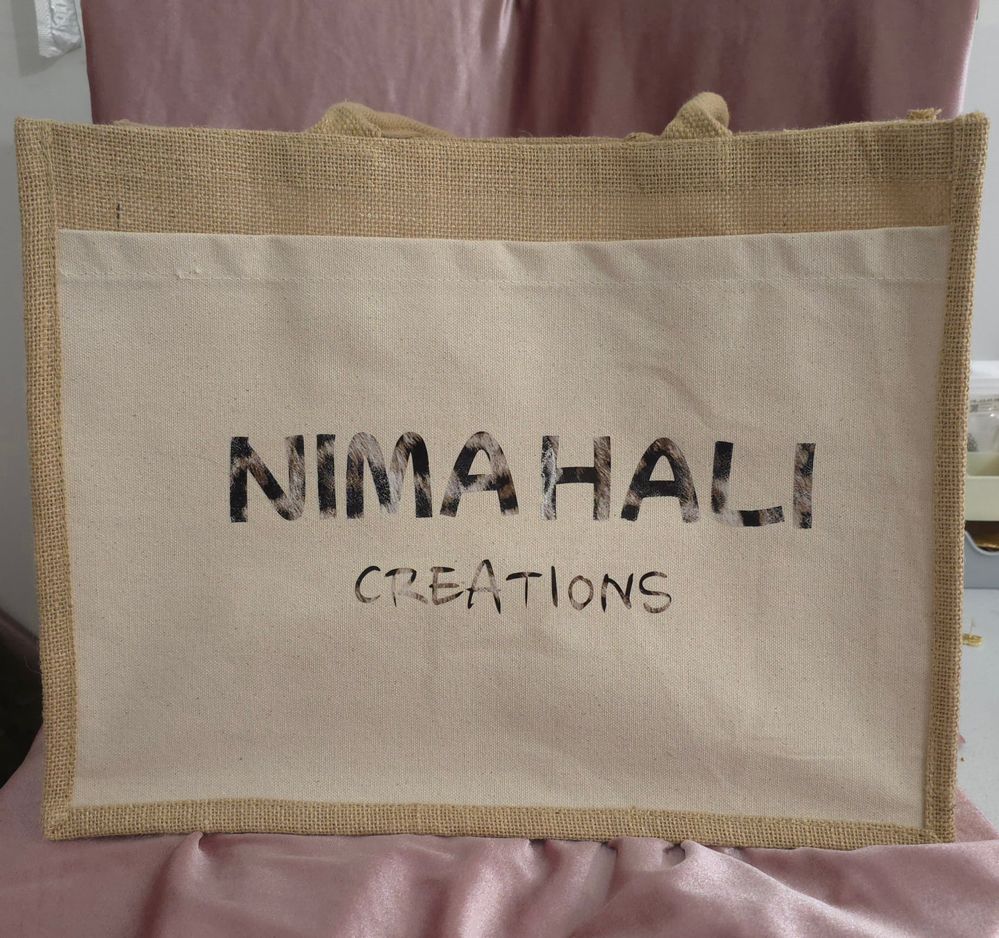SAC EN JUTE PERSONALISABLE