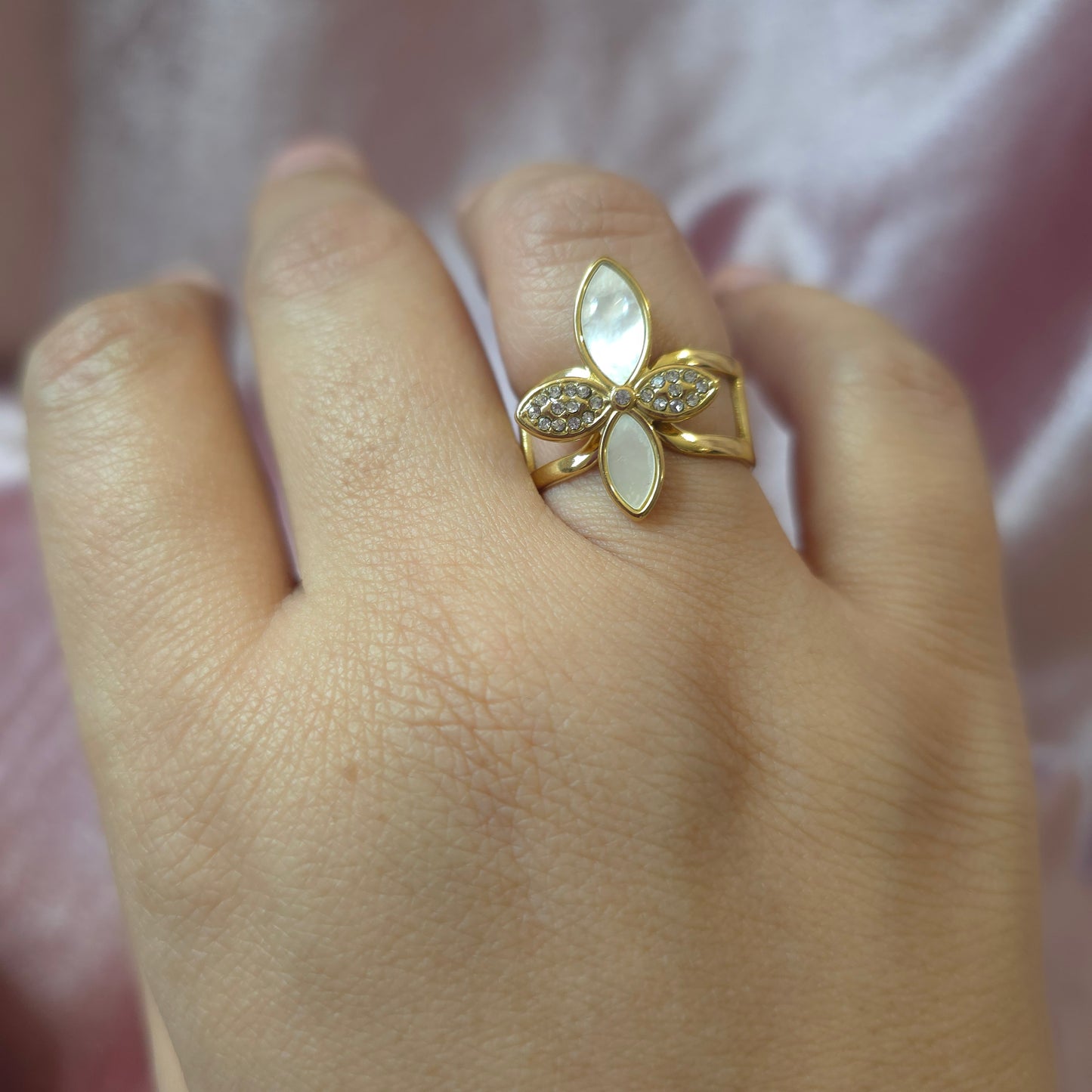 BAGUE CROISADE NACRÉ
