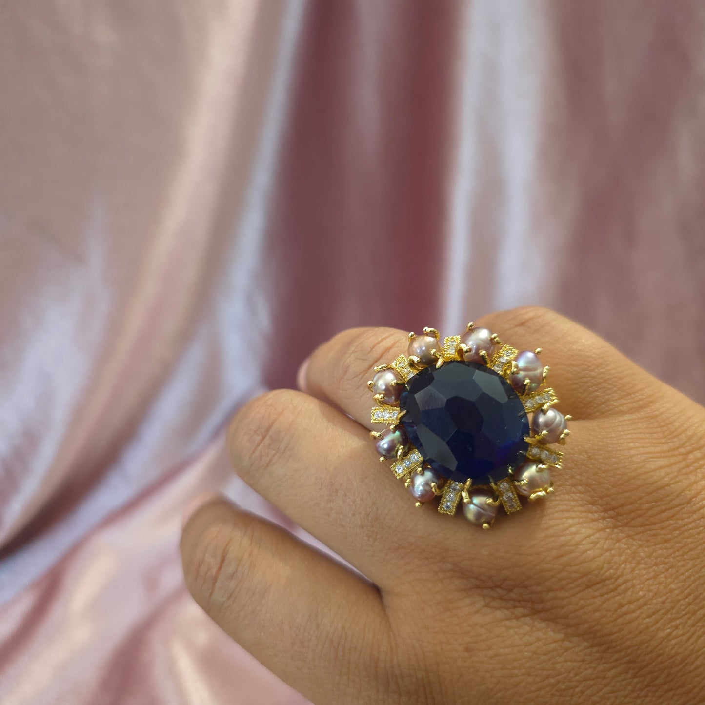 Bague versaille 2 bleu saphir