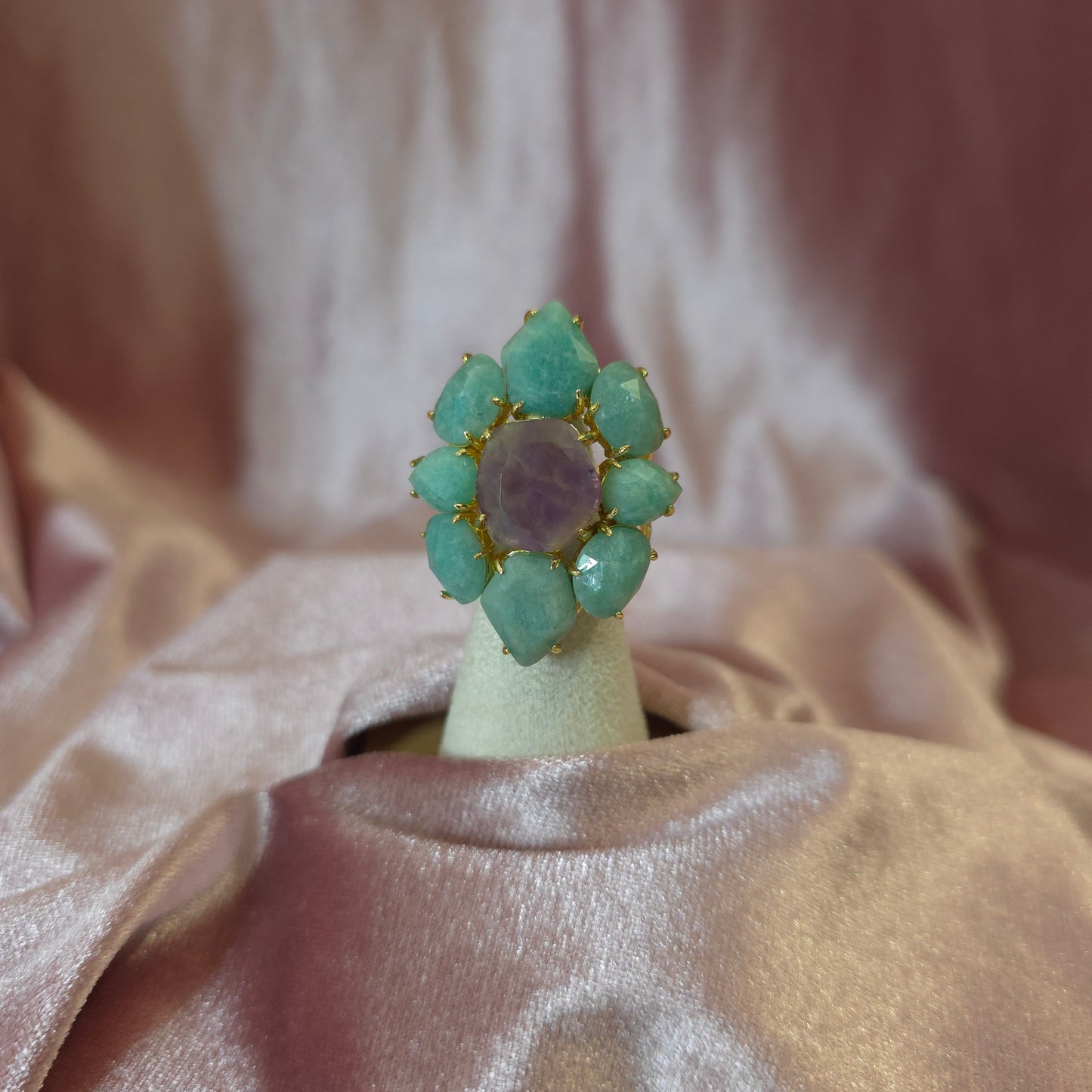 Bague Habaha Losange turquoise amethyste