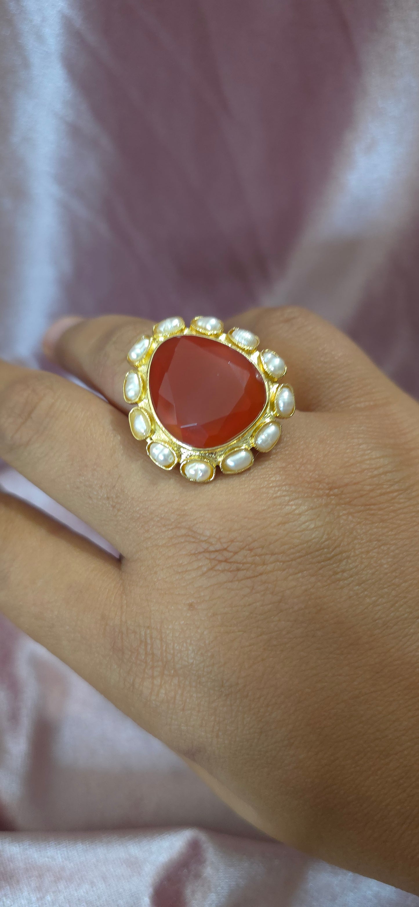 Bague arrondie Cornaline
