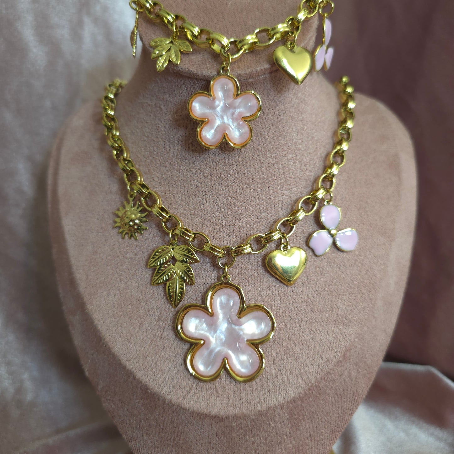 PARURE FLEUR ROSE
