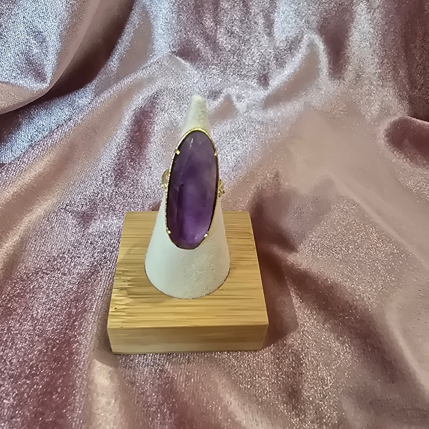 Bague longue Amethyste