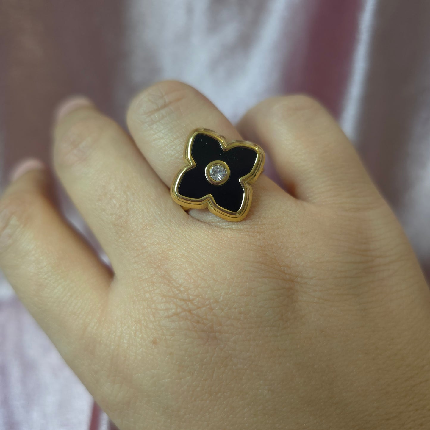 BAGUE ETOILE INSPI LV NOIRE
