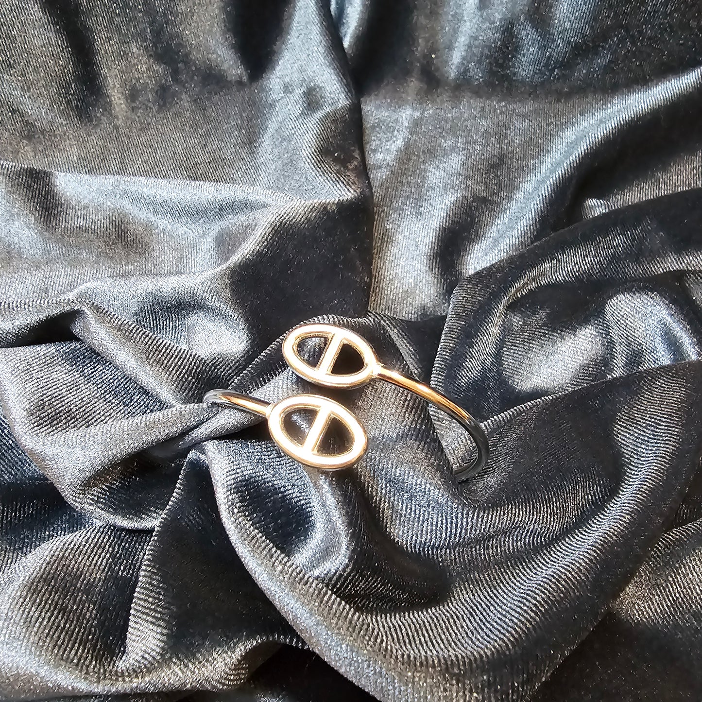 JONC DOUBLE MAILLE MARINE (argenté)