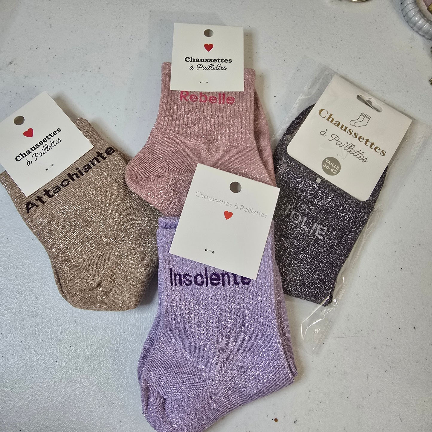 Chaussettes a paillettes