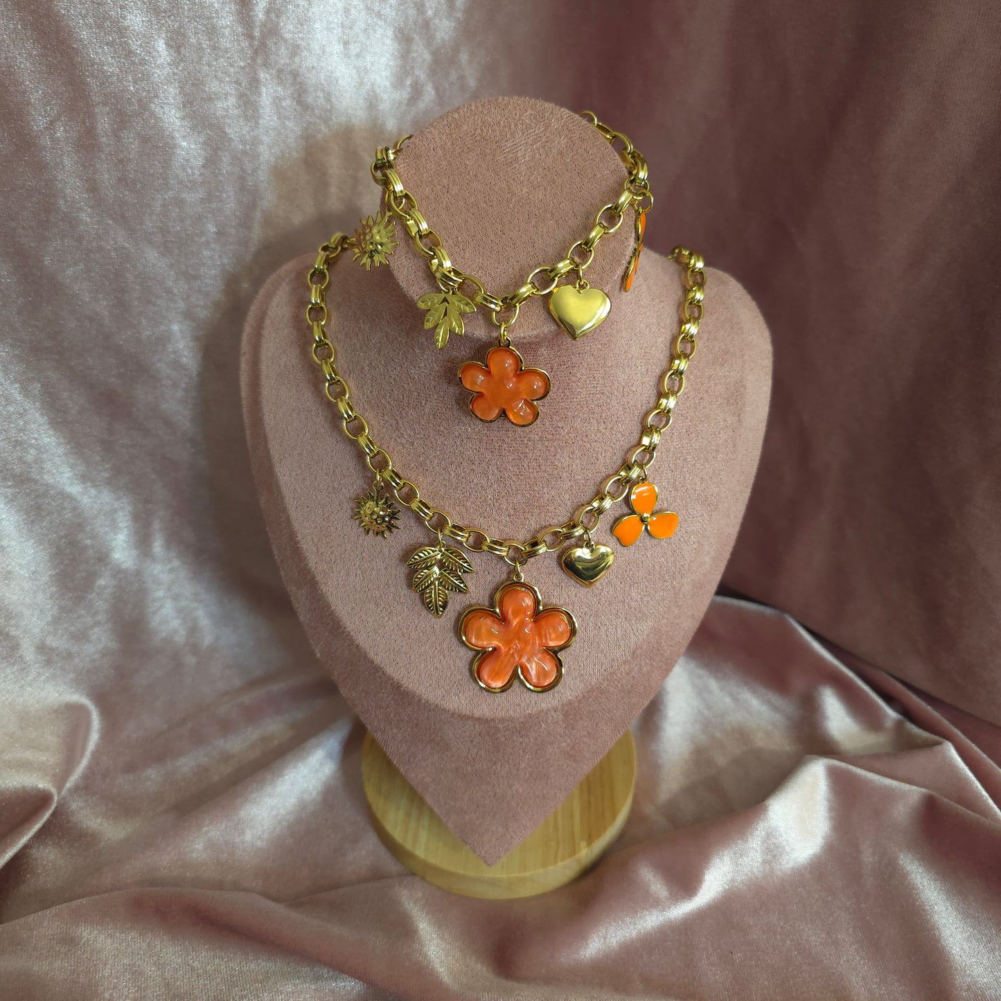 PARURE FLEUR ORANGE