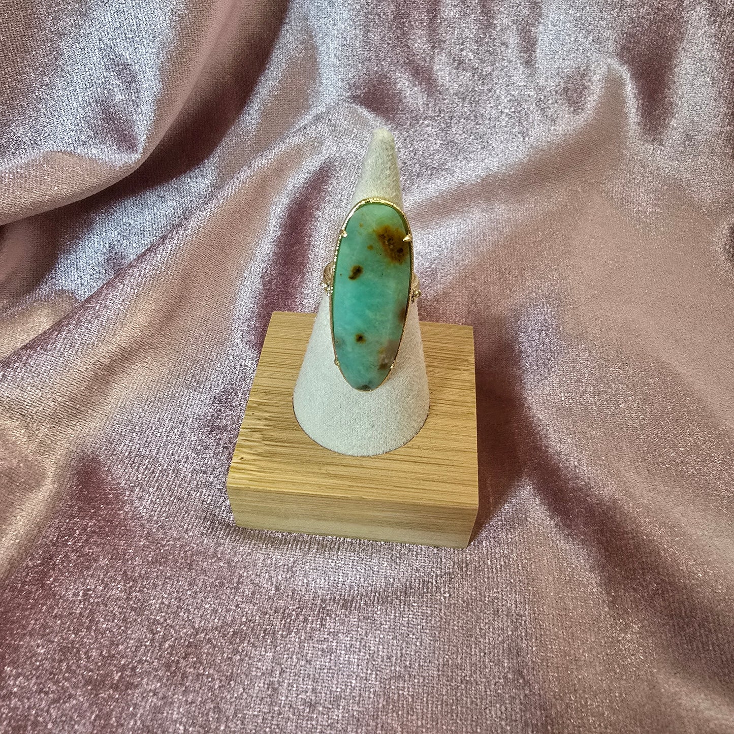 Bague longue turquoise