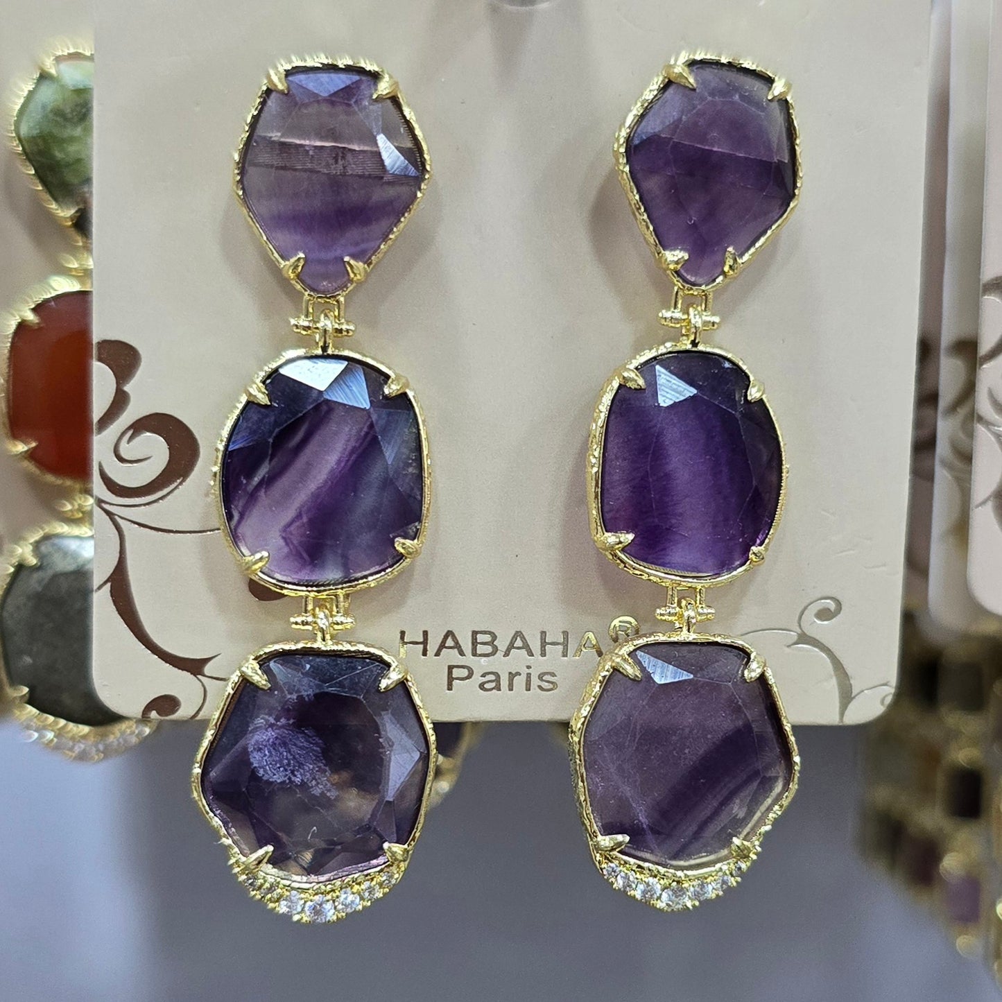 Boucle d'oreilles HABAHA Pierres naturelles part 2