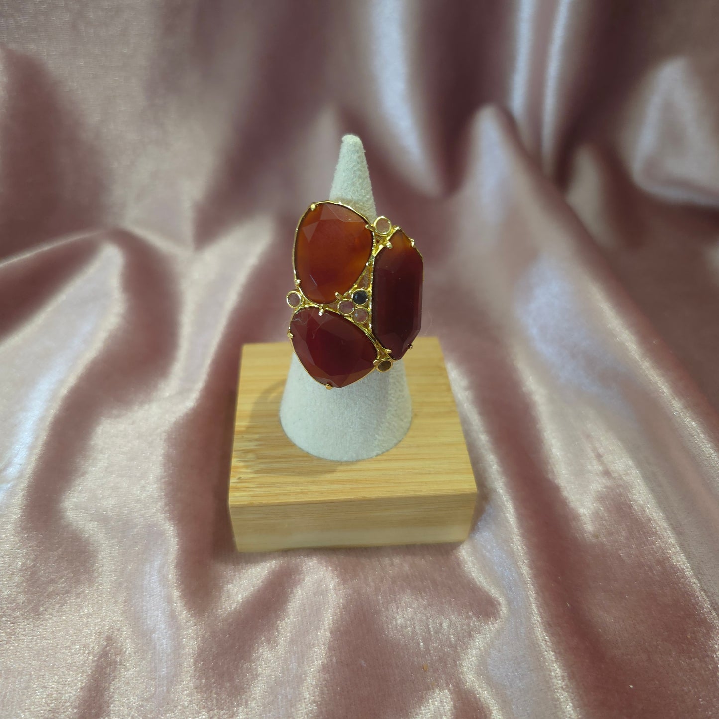 Bague cornaline 3 pierres