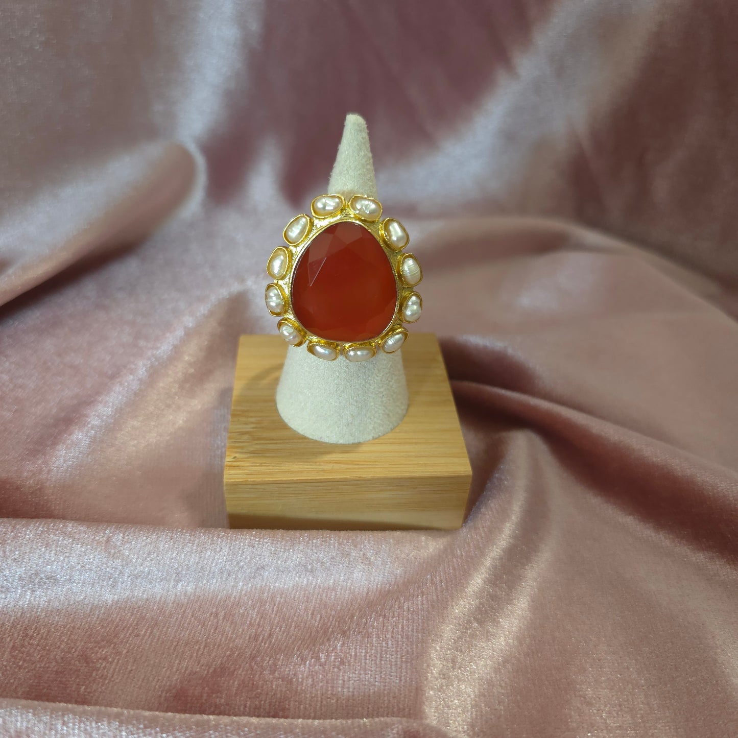 Bague arrondie Cornaline