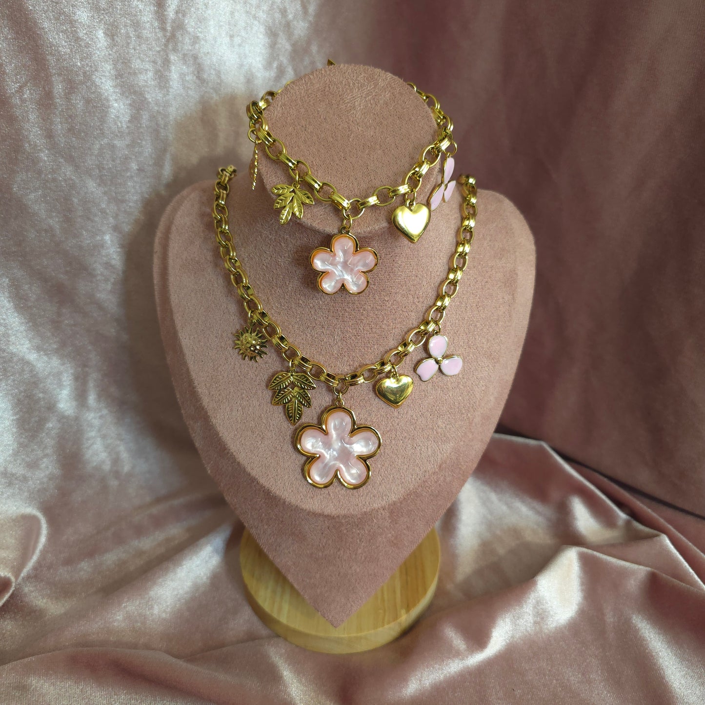 PARURE FLEUR ROSE