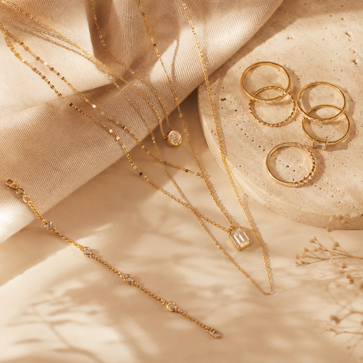 Collection de colliers femme – bijoux dorés et argentés en acier inoxydable waterproof – Nimahali