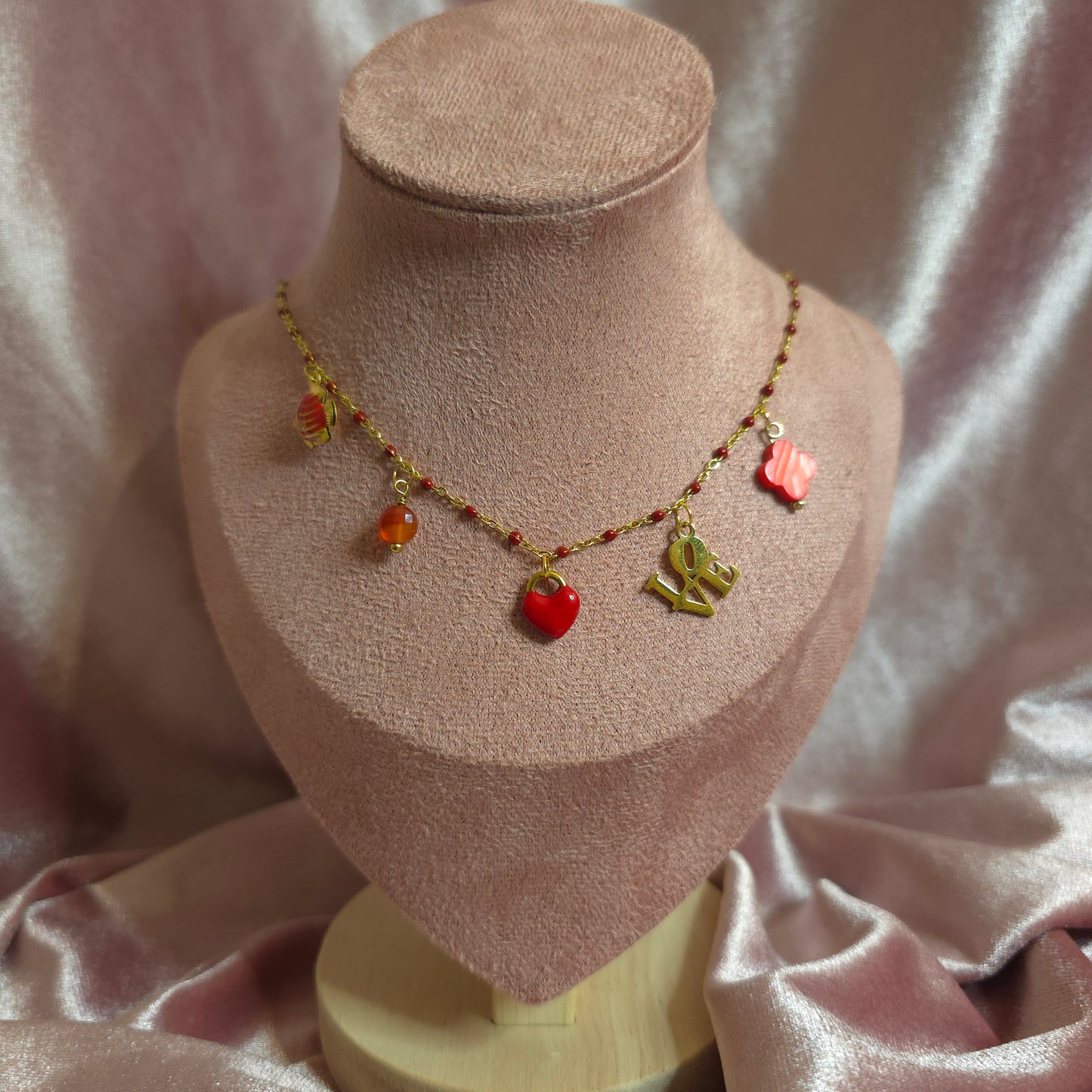 COLLIER CHARMS GIGI ROUGE