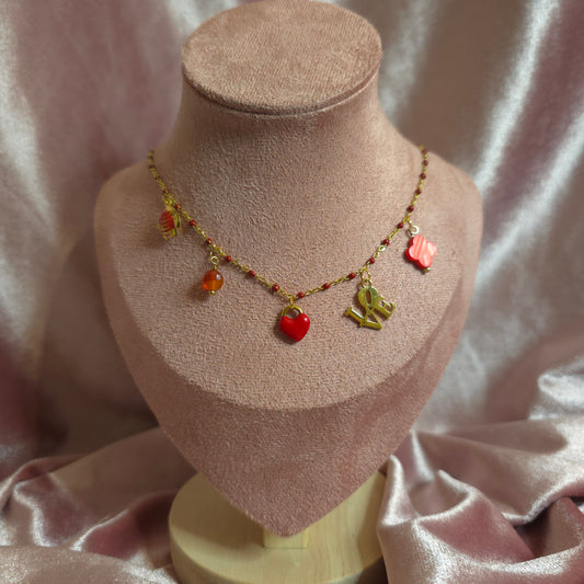 COLLIER CHARMS GIGI ROUGE