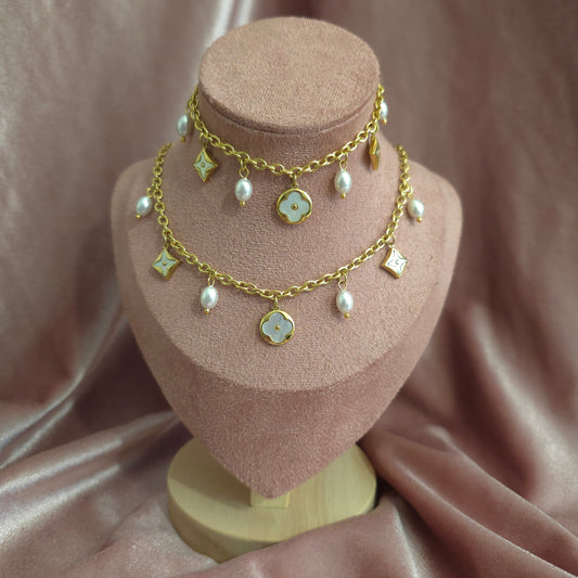 Duo inspi LV blanc perles