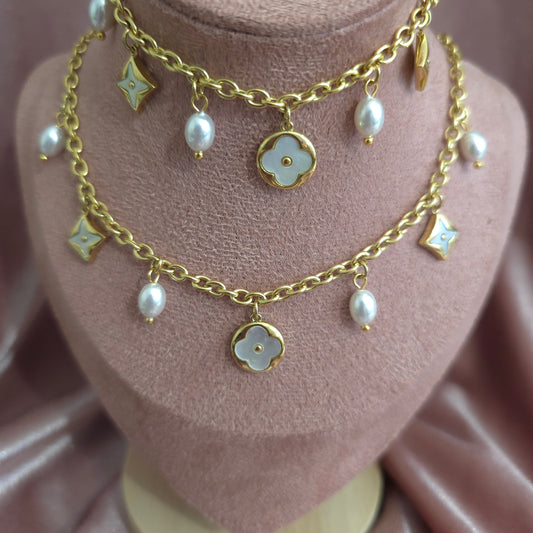 Duo inspi LV blanc perles