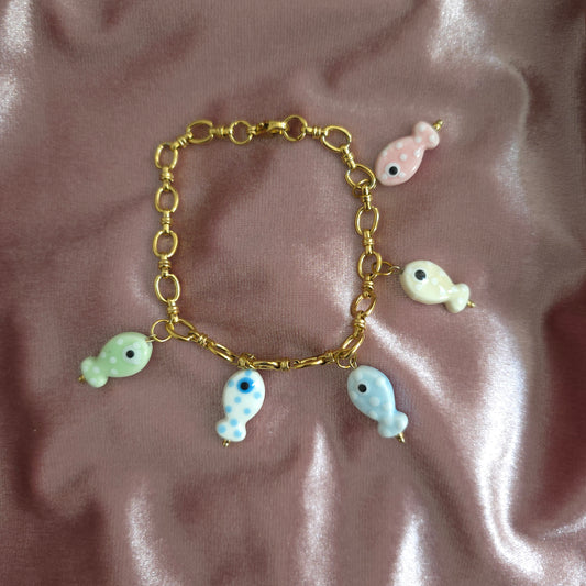 BRACELET CHARMS POISSONS (Pastel)