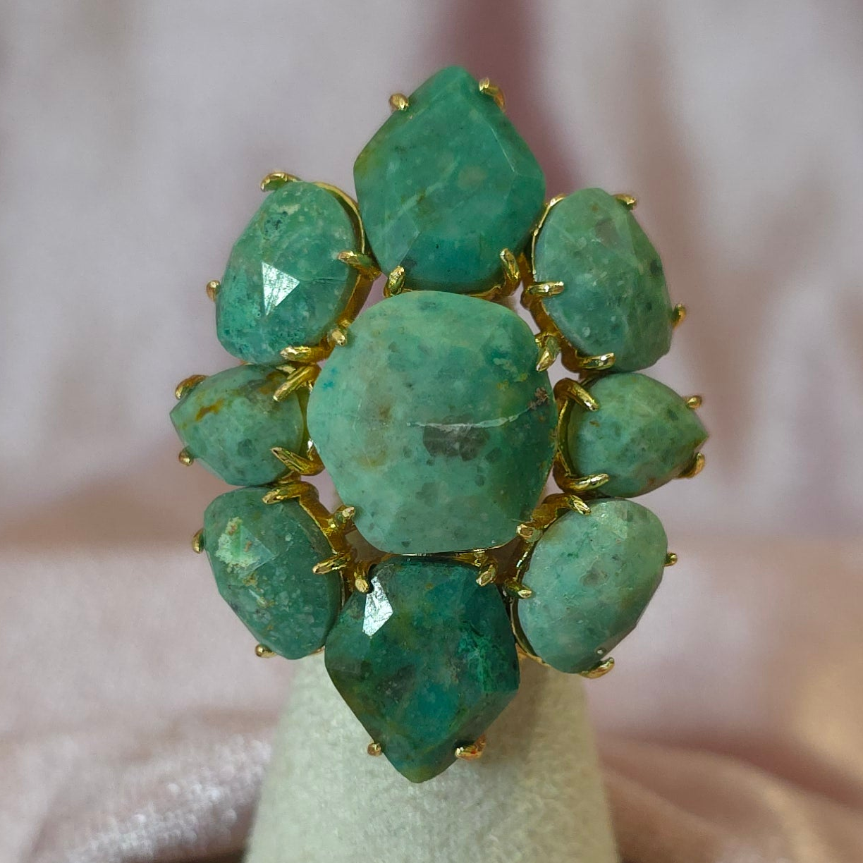 Bague Habaha Losange Turquoise — bague dorée femme | Habaha Paris