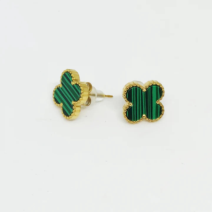 BOUCLE D'OREILLE FLORA VERTE