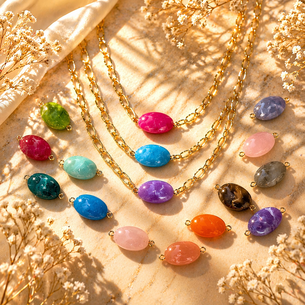 Sautoir pierre naturelle tourmaline habaha paris