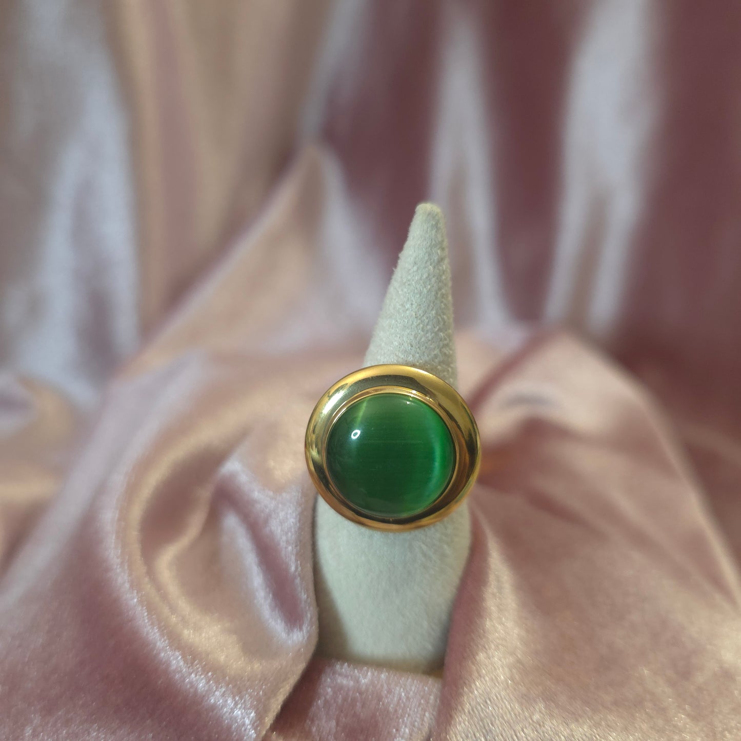 Bague mini ronde verte