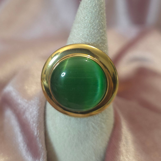 Bague mini ronde verte