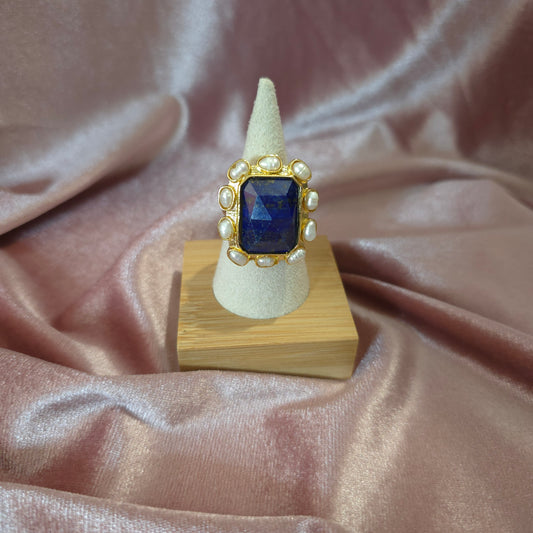 Bague rectangle Lapis lazuli