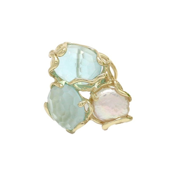 Bague Habaha zigzag bleu
