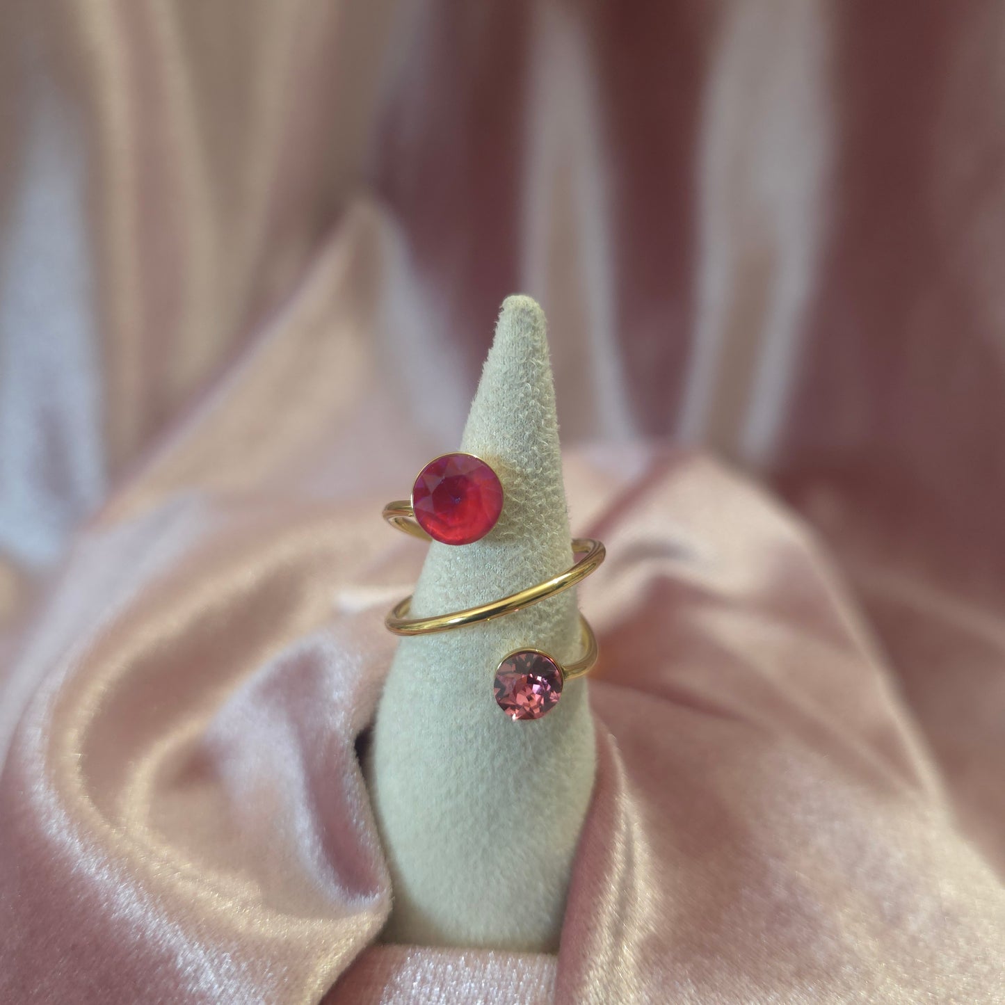 Bague cristal swarovski rose fuchia