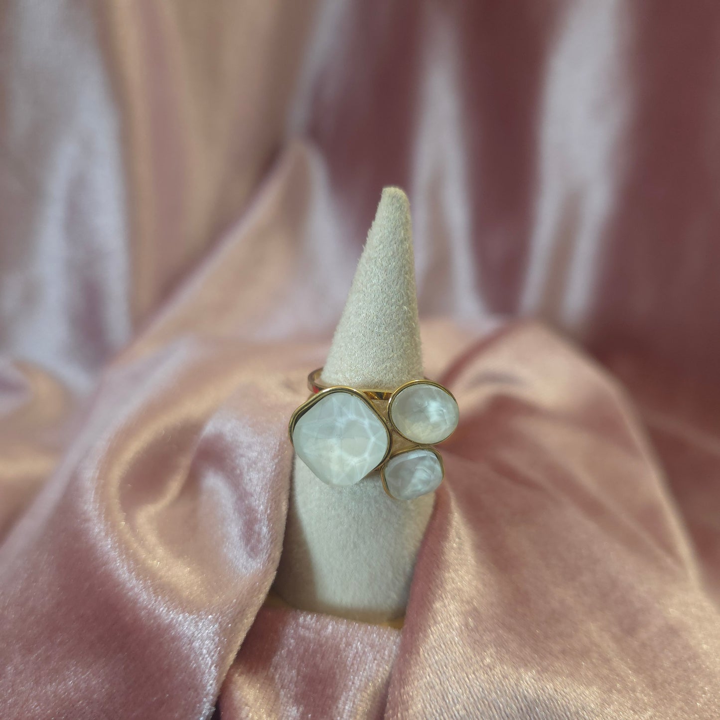 Bague cristal de verre blanche