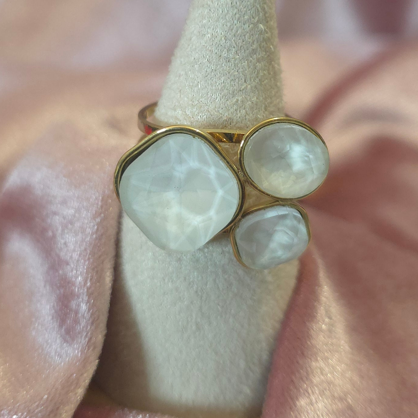 Bague cristal de verre blanche