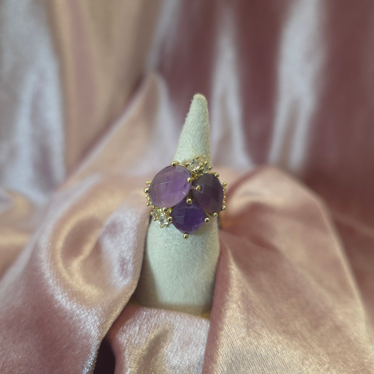 Bague triflo Amethyste