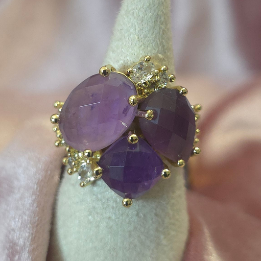 Bague triflo Amethyste