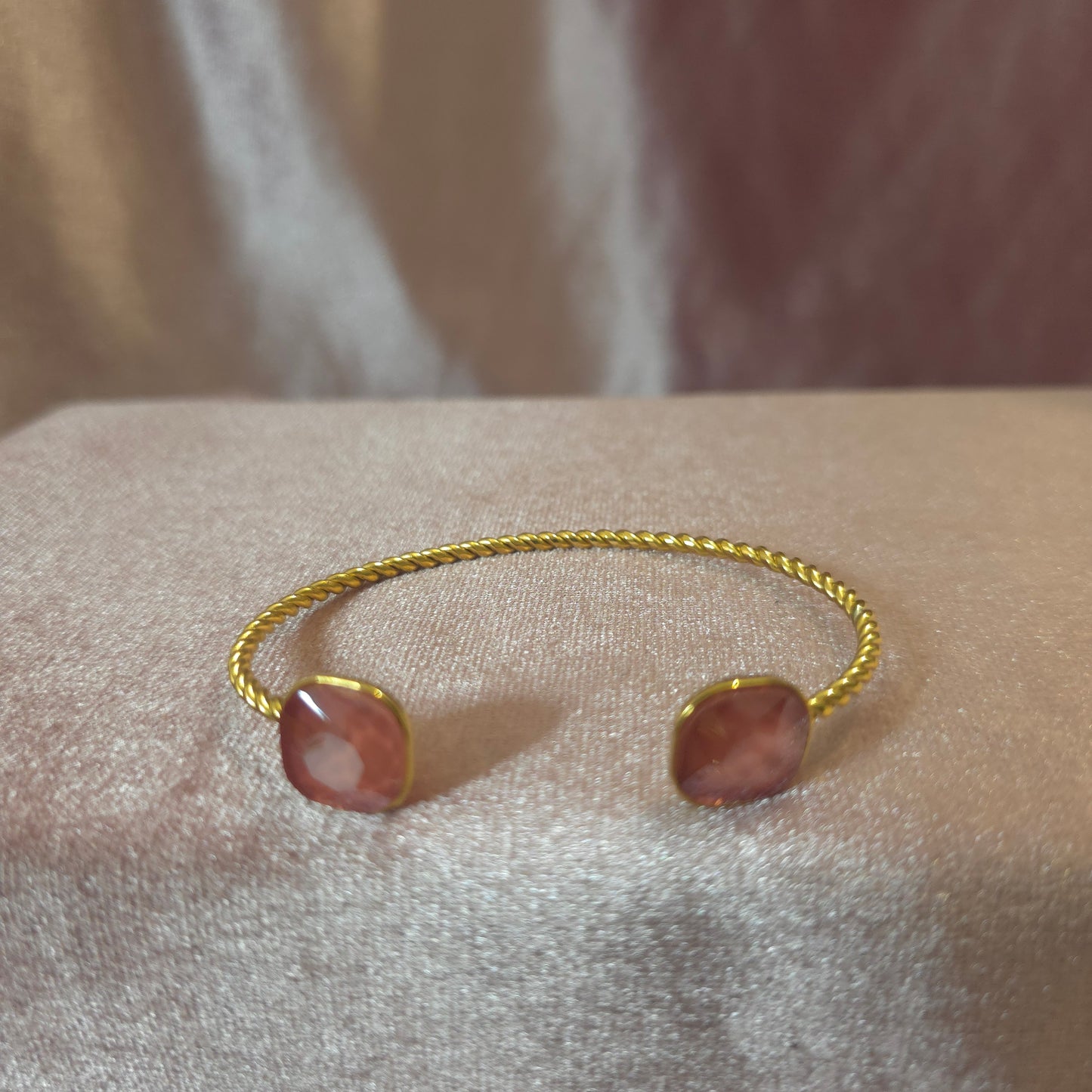 Bracelet cristal de verre pêche