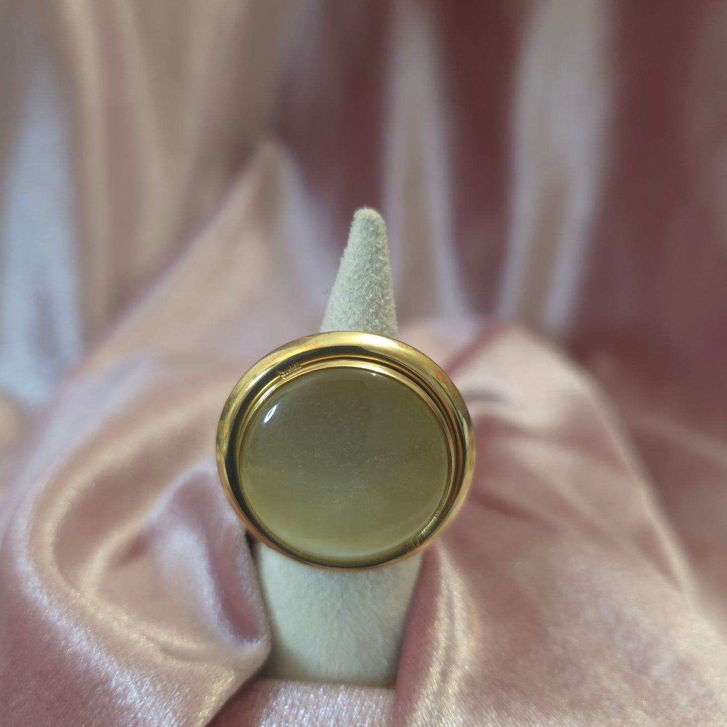 Bague ronde beige xxl