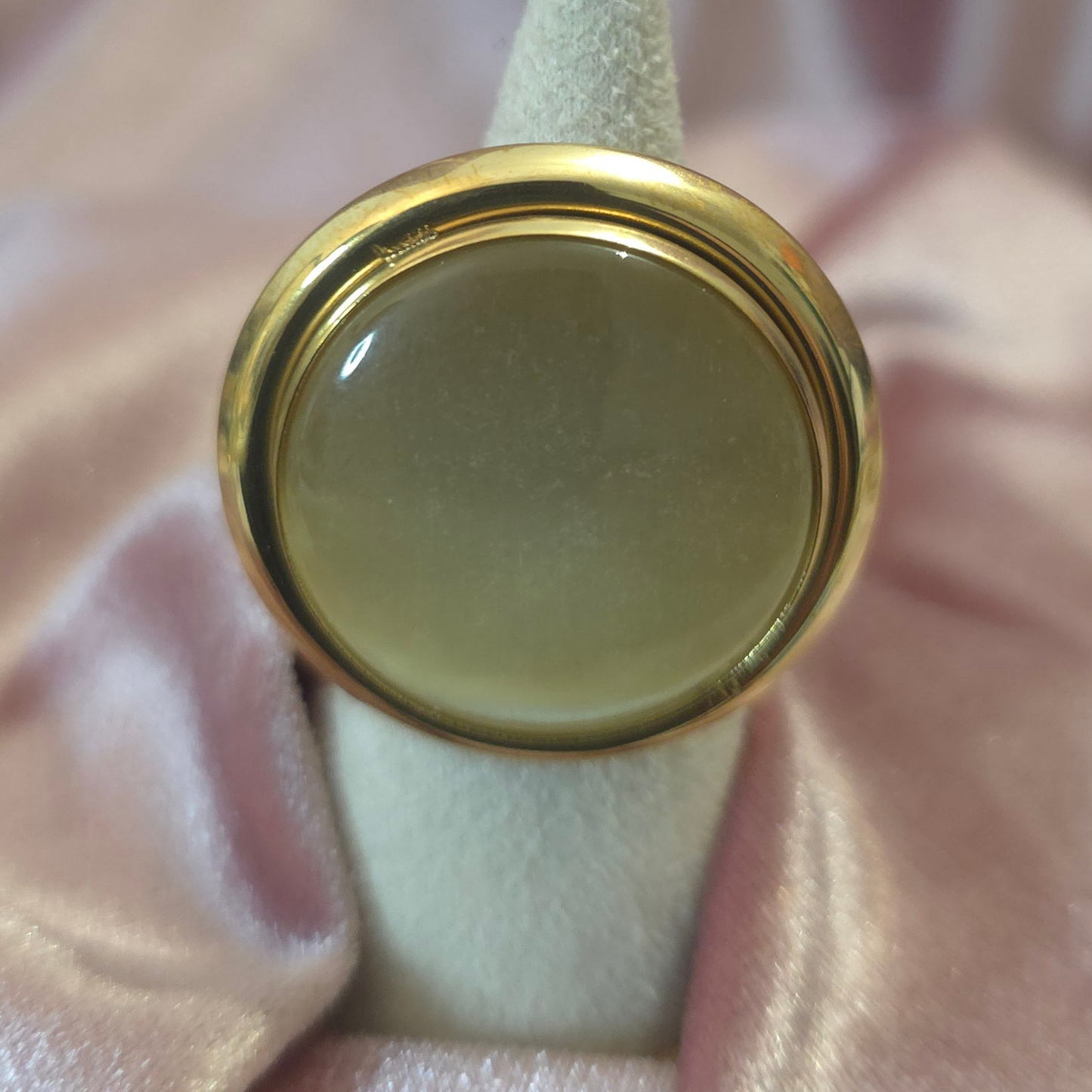 Bague ronde beige xxl