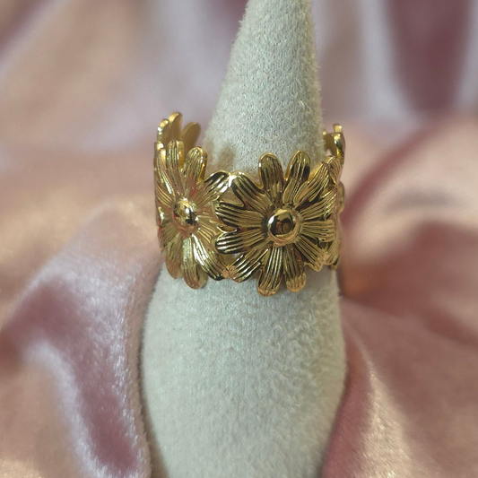 Bague fleur satine