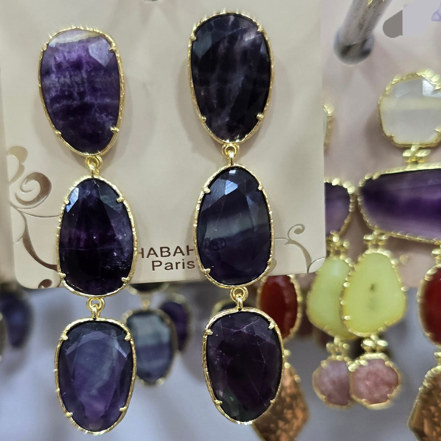 Boucle d'oreilles HABAHA Pierres naturelles part 2