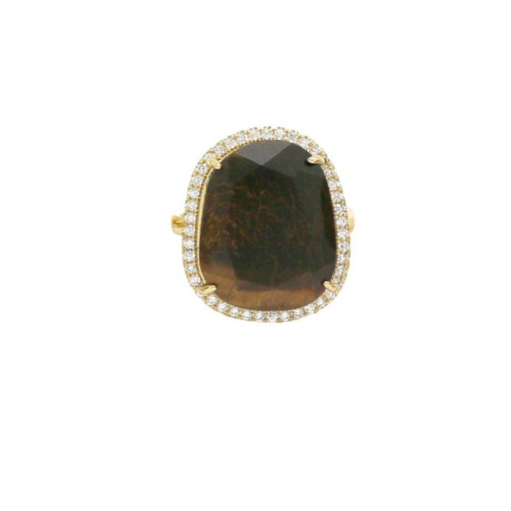 Bague Habaha strass oeil de tigre