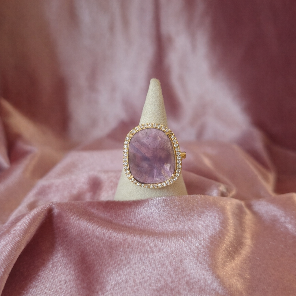 Bague Habaha strass Amethyste