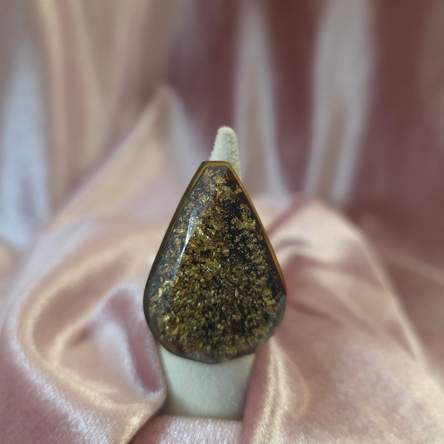 Bague goutte mordorée xxl