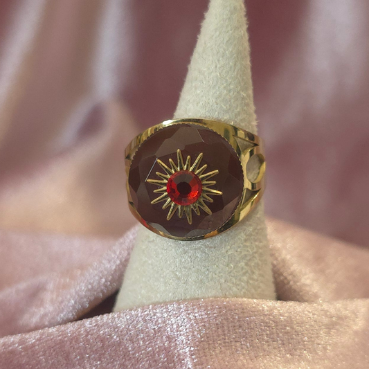 Bague swarovski — bague dorée femme | Habaha Paris