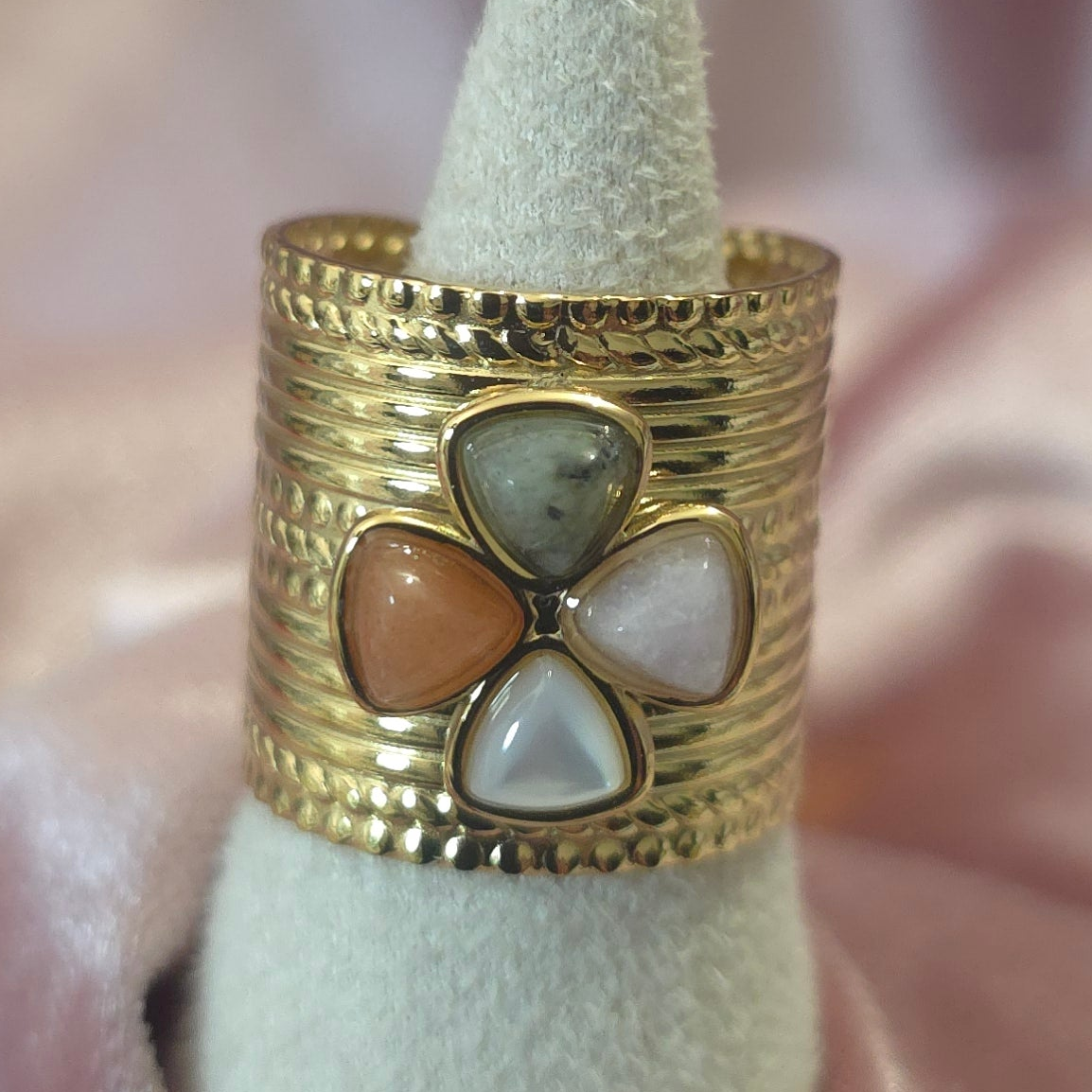 Bague fleur 4 couleurs 6