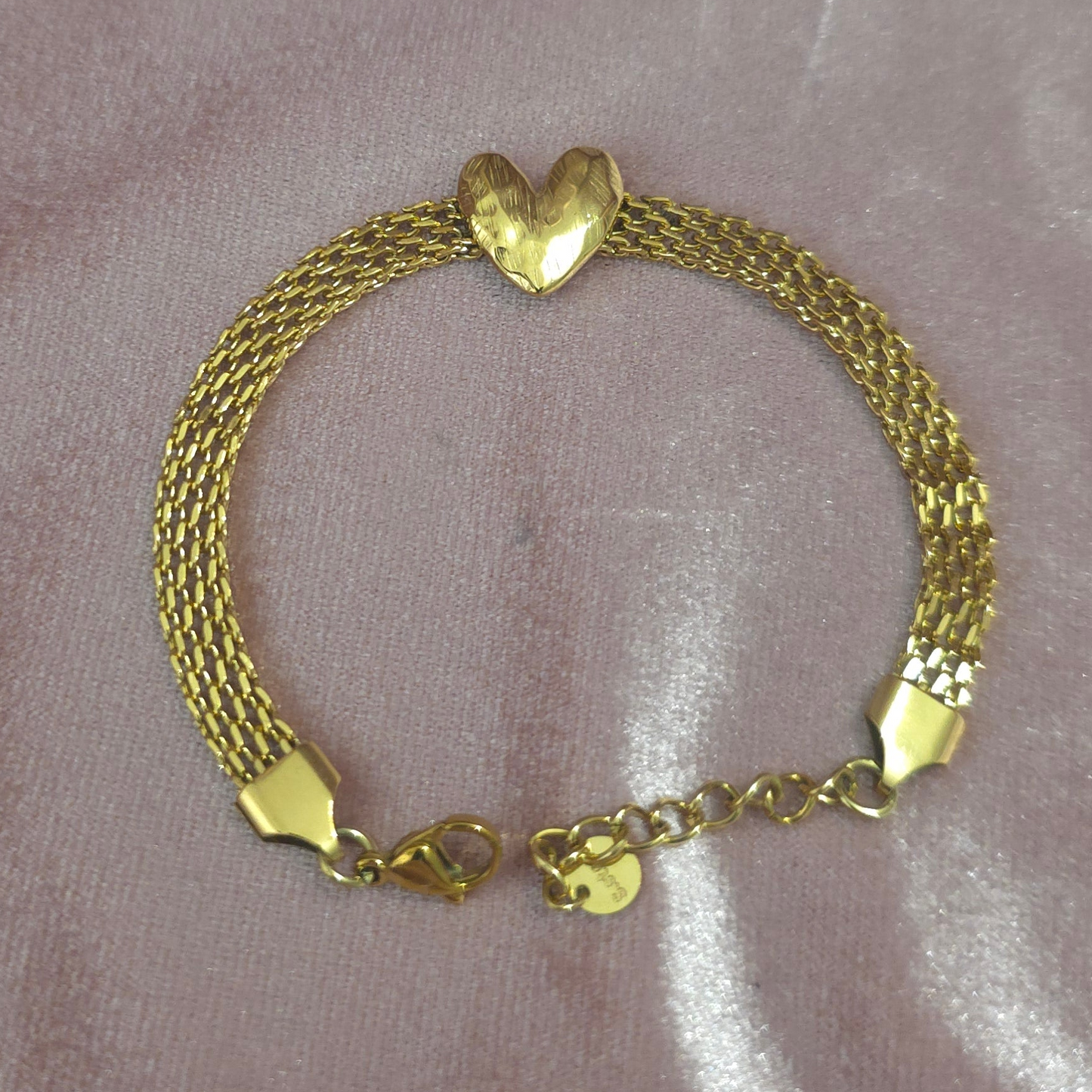 Bracelet maille coeur