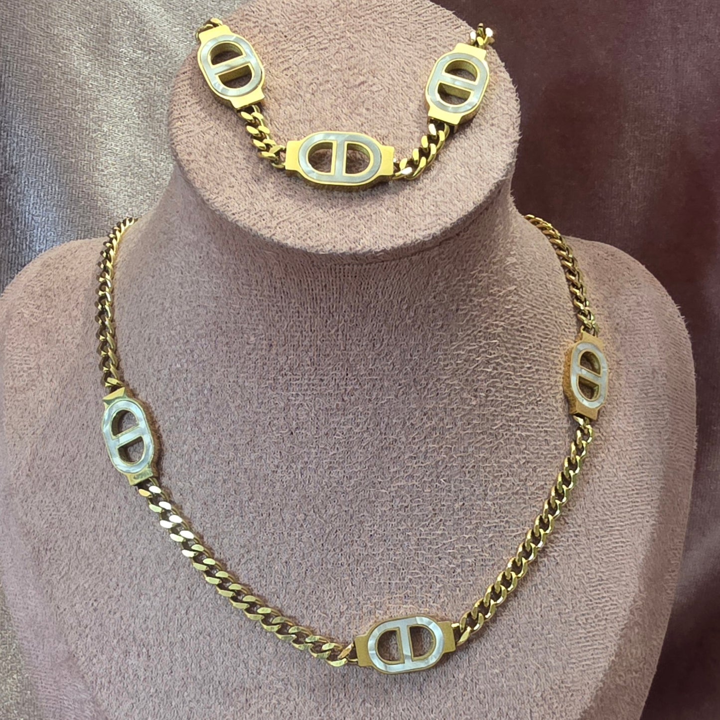 Duo maille marine nacré