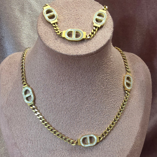 Duo maille marine nacré