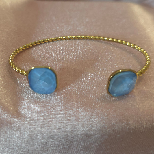 Bracelet cristal de verre bleu