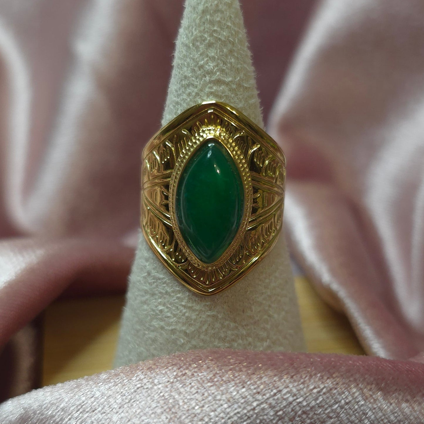 Bague pierre naturelle malachite