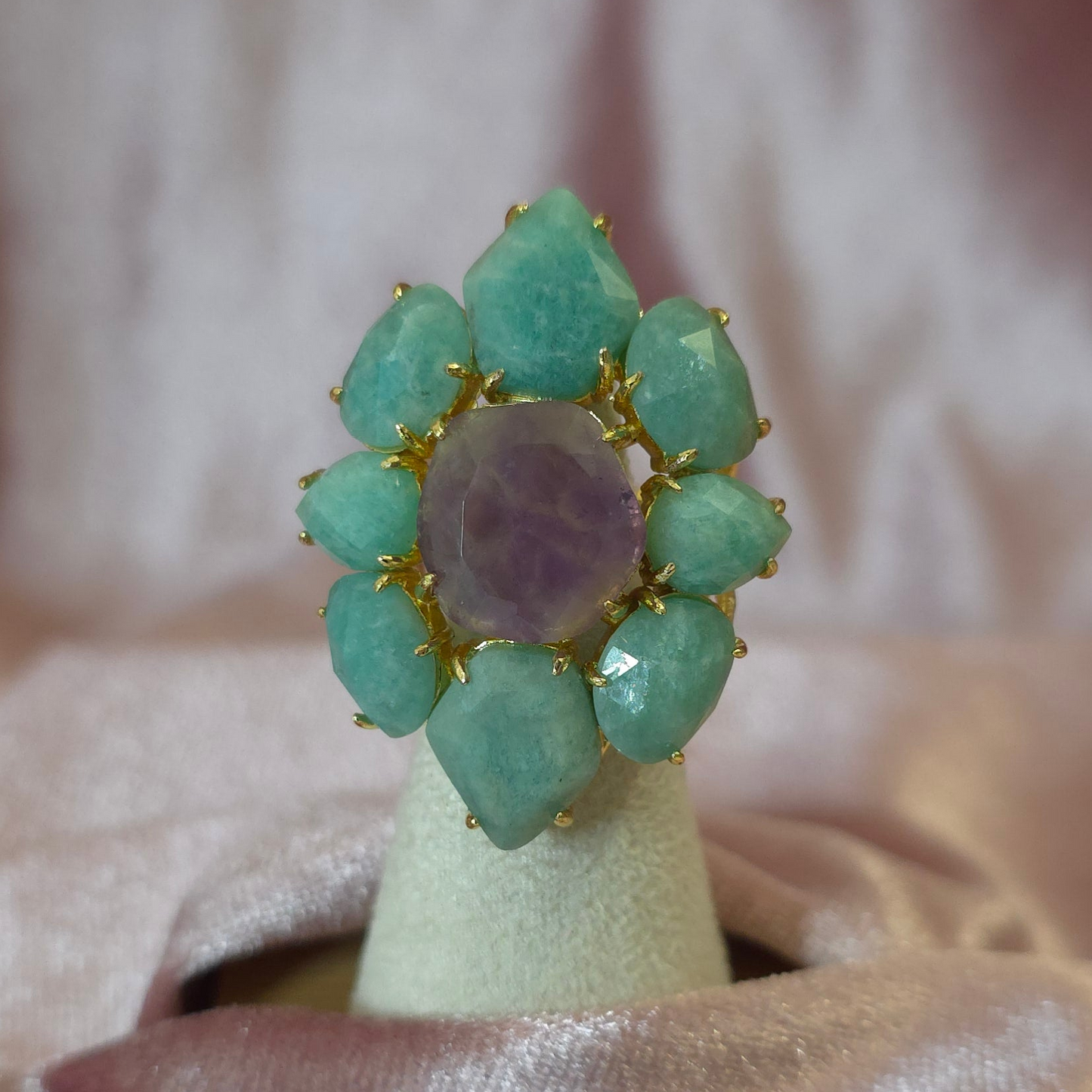 Bague Habaha Losange turquoise amethyste